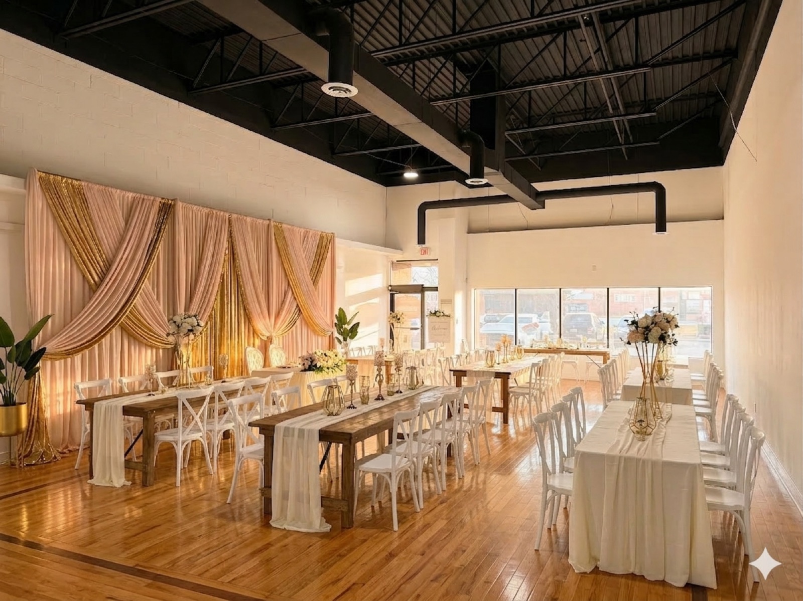 Laurel preset — wide botanical tablescape with sage green and eucalyptus